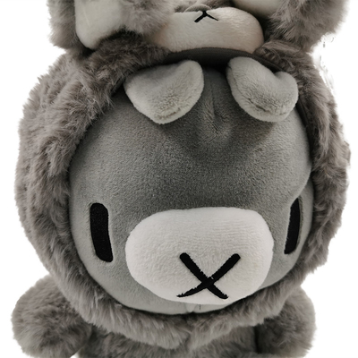Taille 11cm-30cm Petit lapin gris jouet en peluche personnalisé animaux farcis
