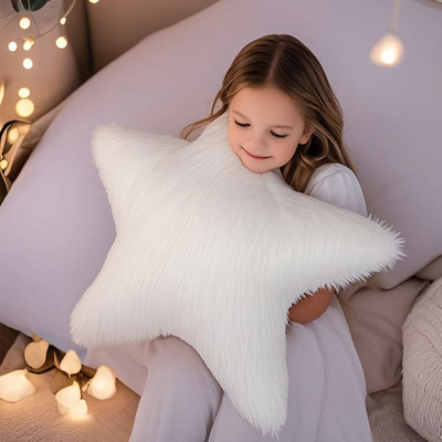 Coussin blanc/colorié à cinq branches étoile douce peluche jouets de poupée farcies passe-temps coussin exquis Décoration de la maison Cadeaux d'anniversaire