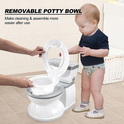 Salle de bains pour bébé gris avec siège amovible