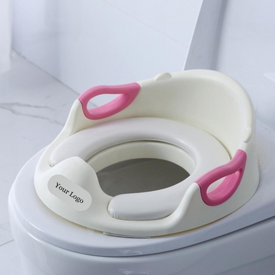 Assise de toilette anti-éclaboussures pour enfants avec poignées et motif solide