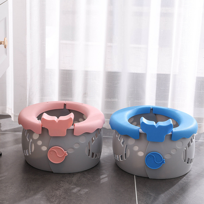 Logo personnalisé Toilette pour bébé en bleu serein avec un motif souple en PP TPE