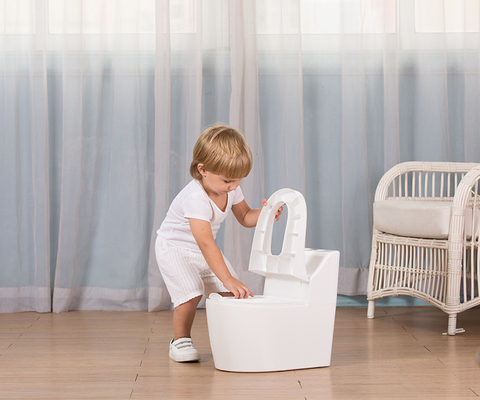 Éco-friendly plastique baby Potty Trainer avec modèle d'impression EN-71 certifié emballage léger