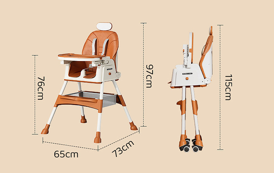 EN71 Chaise à manger pour bébés en plastique de haute qualité certifiée Table à manger pour bébés hauteur réglable