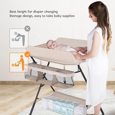 Tableau de changement de couche pliable OEM avec organiseur de pépinière réglable en hauteur