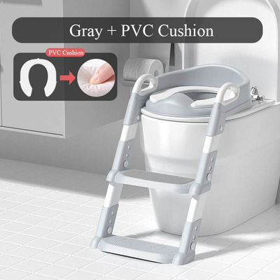 Grise + blanc 3 en 1 toilette avec escalier pour 1 à 6 ans