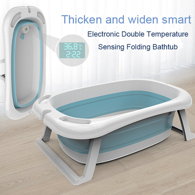 Une baignoire pour bébé en plastique pliable sans BPA, une baignoire pour enfant confortable