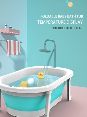 OEM/ODM supporté baignoire portable pliable pour tout-petits avec thermomètre et coussin