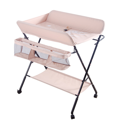 Table de changement de couche de bébé pliable portable avec rangement et coussinet mobile