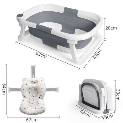 Ensemble de baignoires pour nouveau-nés en plastique TPE coussin doux pliable baignoires pour enfants