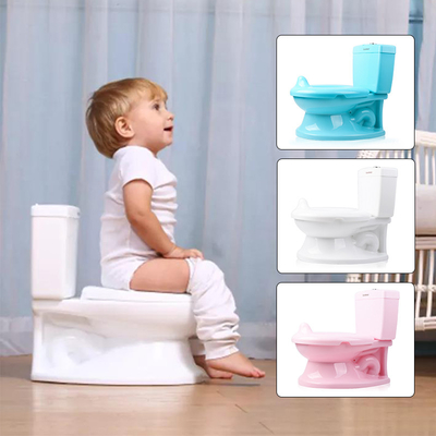 Séance d'entraînement en toilette en plastique imprimé pour bébé Séance d'entraînement en toilette rose bleu blanc avec certification EN71