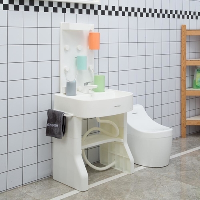 Bassin de lavage en plastique de taille enfant avec piédestal debout