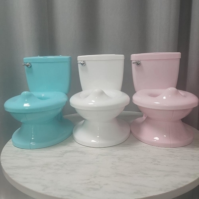 Salles de bains de simulation pour enfants avec son de chasse à l'eau Salle d'entraînement pour bébés bleu blanc rose certifié EN71