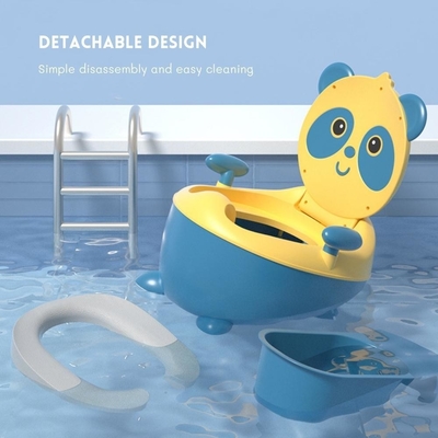 Adorable Panda en forme de bleu jaune dessin animé poupée de formation de bébé avec certification EN71