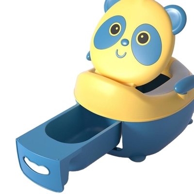 Cartoon Panda Baby Potty Toilette d'entraînement avec logo personnalisé en bleu jaune blanc noir