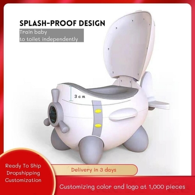 Cartoon Airplane Shape Baby Potty Toilette d'entraînement avec logo personnalisé pour les tests EN71