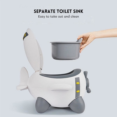 Cartoon Airplane Shape Baby Potty Toilette d'entraînement avec logo personnalisé pour les tests EN71
