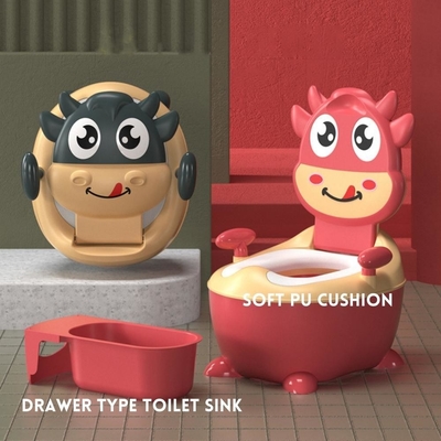 Potty de dressage de bébés de vache à dessin animé en couleur personnalisée avec certificat d'essai EN71