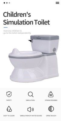 Éco-friendly Plastique Voyage Potty Escalier d'entraînement en gris / blanc