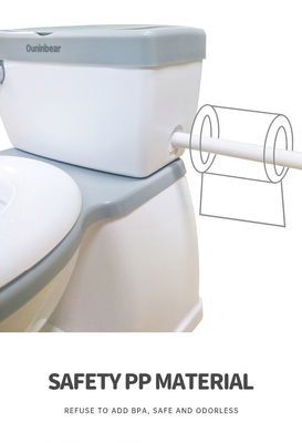 Éco-friendly Plastique Voyage Potty Escalier d'entraînement en gris / blanc