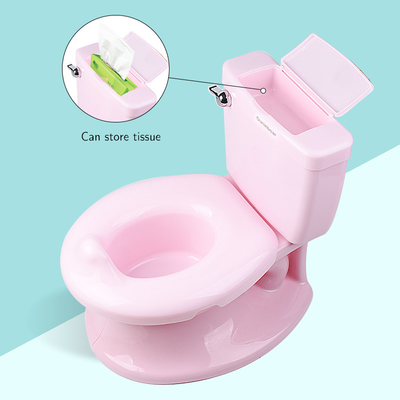 Toilette à boutons à poignée de bébé en couleur rose bleu blanc avec motif solide - EN-71 certifié - 1,38 kg net