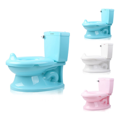 Toilette à boutons à poignée de bébé en couleur rose bleu blanc avec motif solide - EN-71 certifié - 1,38 kg net