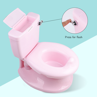 Toilette à boutons à poignée de bébé en couleur rose bleu blanc avec motif solide - EN-71 certifié - 1,38 kg net