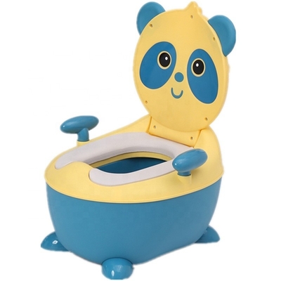 Pottin de formation de bébé à base de dessins animés Blue Panda avec logo personnalisé certifié EN71