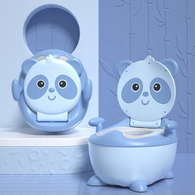 Pottin de formation de bébé à base de dessins animés Blue Panda avec logo personnalisé certifié EN71