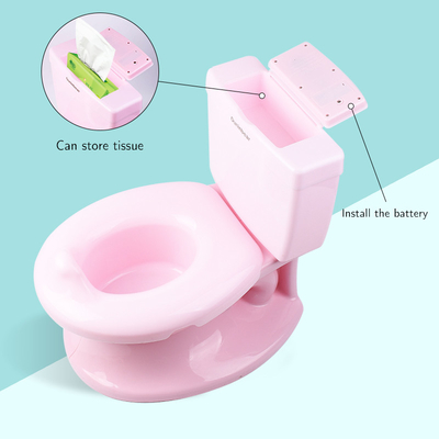 Modèle solide Blanc bleu rose Potty d'entraînement de bébé EN71 Certification d'essai avec son de rinçage
