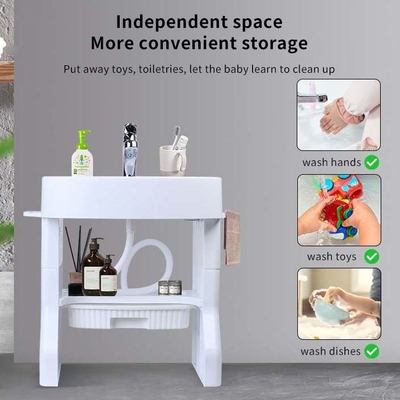 Grand type carré étagère de lavage pour enfants Vente à chaud Normes de sécurité Blanc / rose Couleur personnalisée