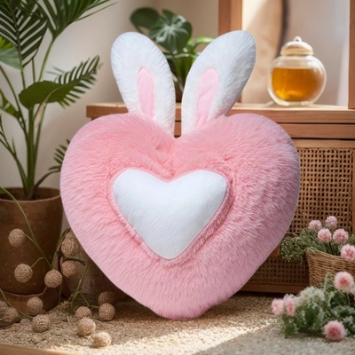Cute en forme de cœur oreiller en peluche oreiller de couchage doux décoration de salon cadeaux de la Saint-Valentin oreiller de canapé confortable